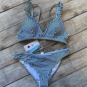 NWT Cupshe Striped Bikini Set